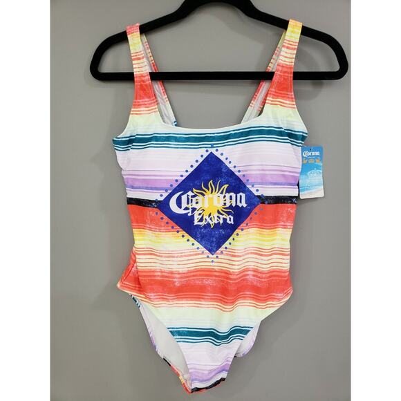 NEW CORONA Extra Beach Sunset Bathing Suit One Piece Swimsuit party liquor large - Picture 1 of 8